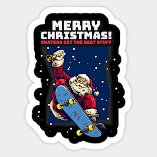 Santa Clause Skate Christmas Sticker